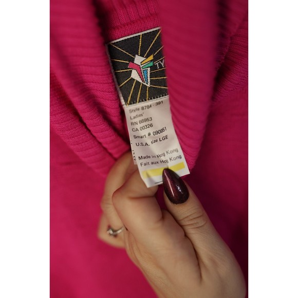 Vintage Tyrolia By Head Hot Pink Barbie Ski Turtleneck Sweater Wool Blend L - Picture 11 of 15